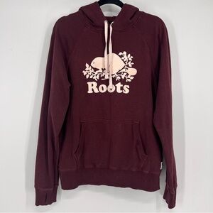 Roots Burgundy Hoodie with Logo large